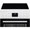 Fogão elétrico independente AEG CCB56491BW com placa vitrocerâmica, forno de convecção 73L e forno convencional 39L, branco