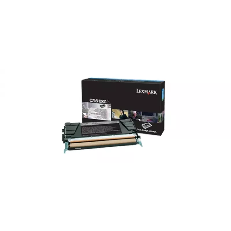 Tinteiro de toner original preto de alto rendimento Lexmark (C746H2KG)