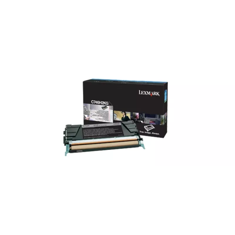 Tinteiro de toner original preto de alto rendimento Lexmark (C746H2KG)