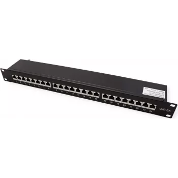 VALUE patch panel 19 polegadas Cat6A/Class EA 24 portas blindado preto