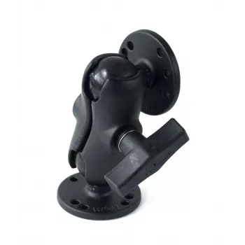 RAM MOUNTS braço curto de dupla articulação tamanho C com 2 bases redondas de 2,5 polegadas