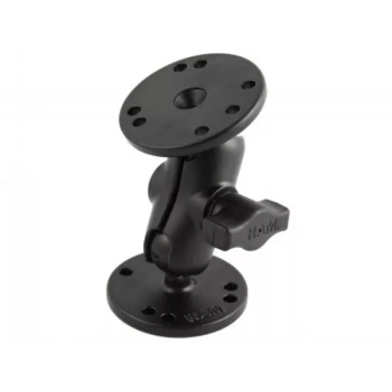 RAM MOUNTS braço de montagem curto tamanho B + 2 bases redondas de 2,5 com esfera tamanho B de 1.0