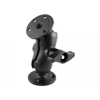 RAM MOUNTS braço curto de dupla articulação com 2 bases redondas de esfera tamanho D de 2,25 polegadas e 3,68 polegadas
