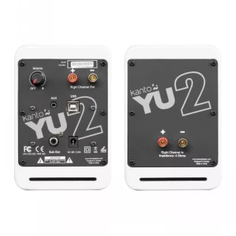 KANTO AUDIO YU2MW-CG altifalantes ativos de estante com DAC USB e AUX de 3,5 mm - branco mate (inclui cabo de alimentação Type-C e G)