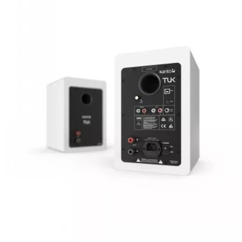 KANTO AUDIO TUKMW-FG altifalantes ativos premium com saída para auscultadores, DAC USB, pré-amplificador phono integrado, Bluetooth, branco mate (inclui cabo de alimentação Type-F e G)