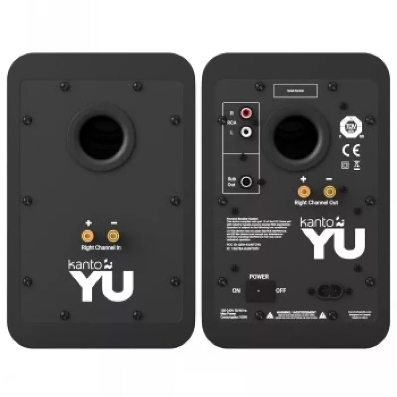 KANTO AUDIO YU-CG altifalantes ativos de estante com Bluetooth e entrada RCA - preto vinil (inclui cabo de alimentação Type-C e G)