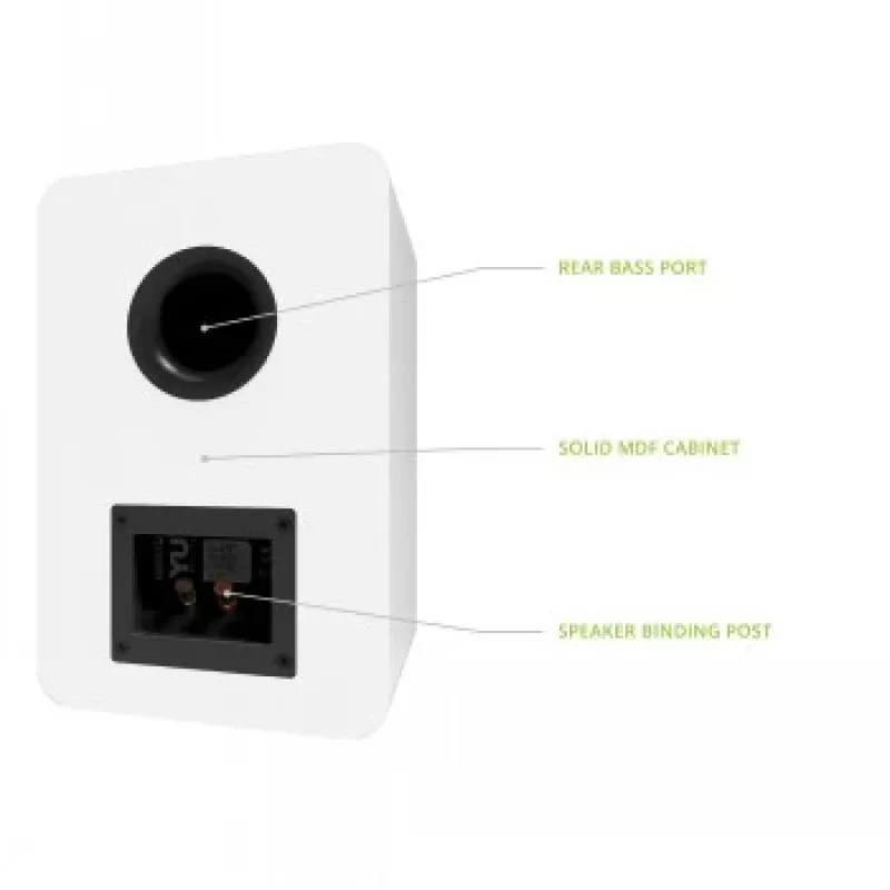 KANTO AUDIO YUP6W altifalantes passivos de estante (par) - branco - tweeter de cúpula de seda de 1 polegada e woofer de Kevlar de 5,25 polegadas