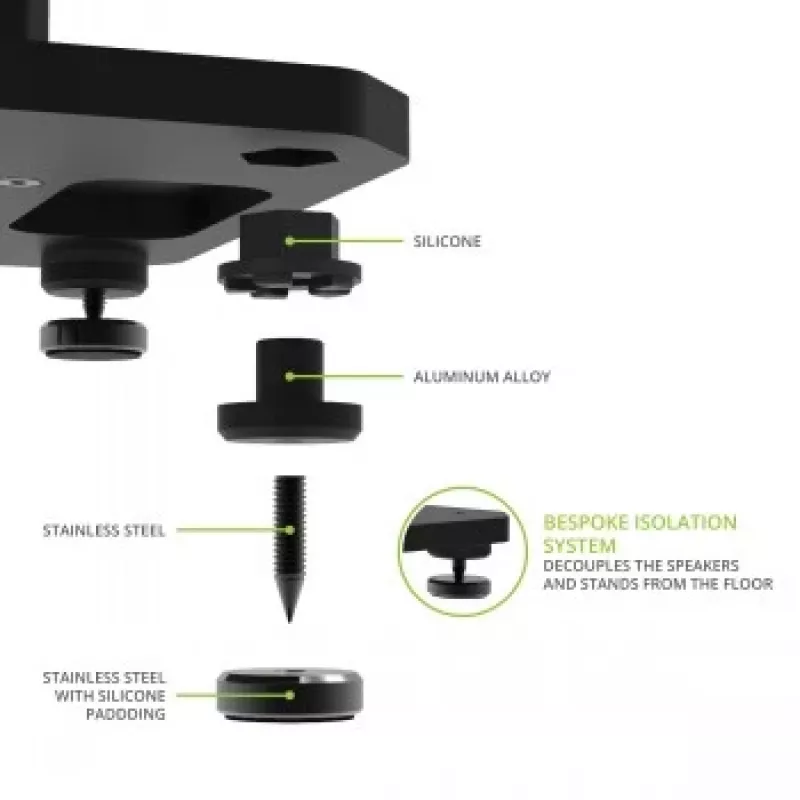 Kanto Audio 22 suportes de altifalantes altos enchíveis com pés isolantes - preto (par)