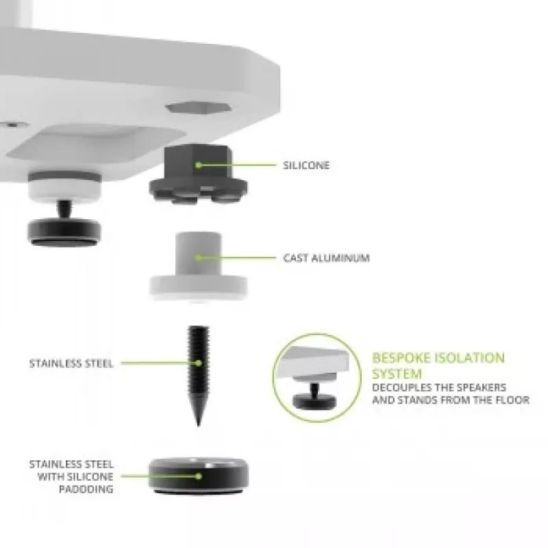 KANTO AUDIO 26 suportes de altifalantes altos enchíveis com pés isolantes - branco (par)
