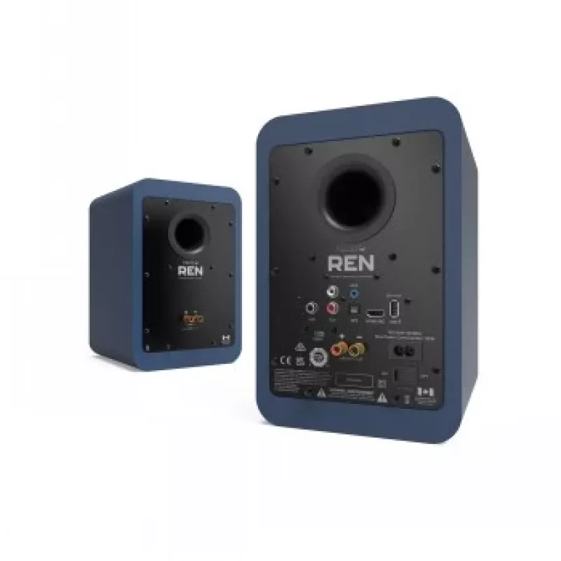 Altifalantes de estante ativos KANTO AUDIO 200W com HDMI ARC, USB-C e Bluetooth 5.3 - azul mate, par (incl. cabo de alimentação Type-C)