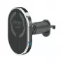 Suporte de carro CELLY MagSafe com carregamento sem fios - carregamento rápido Qi 15W, suporte para ventilação, rotação 360°, preto