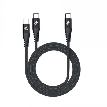 Cabo CELLY USB-C para 2 USB-C 100W Power Delivery
