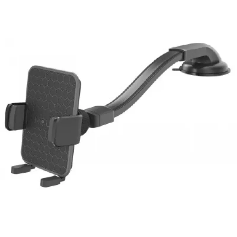 Suporte de carro CELLY Mountflex Plus para para-brisas / painel, pescoço de cisne longo - preto