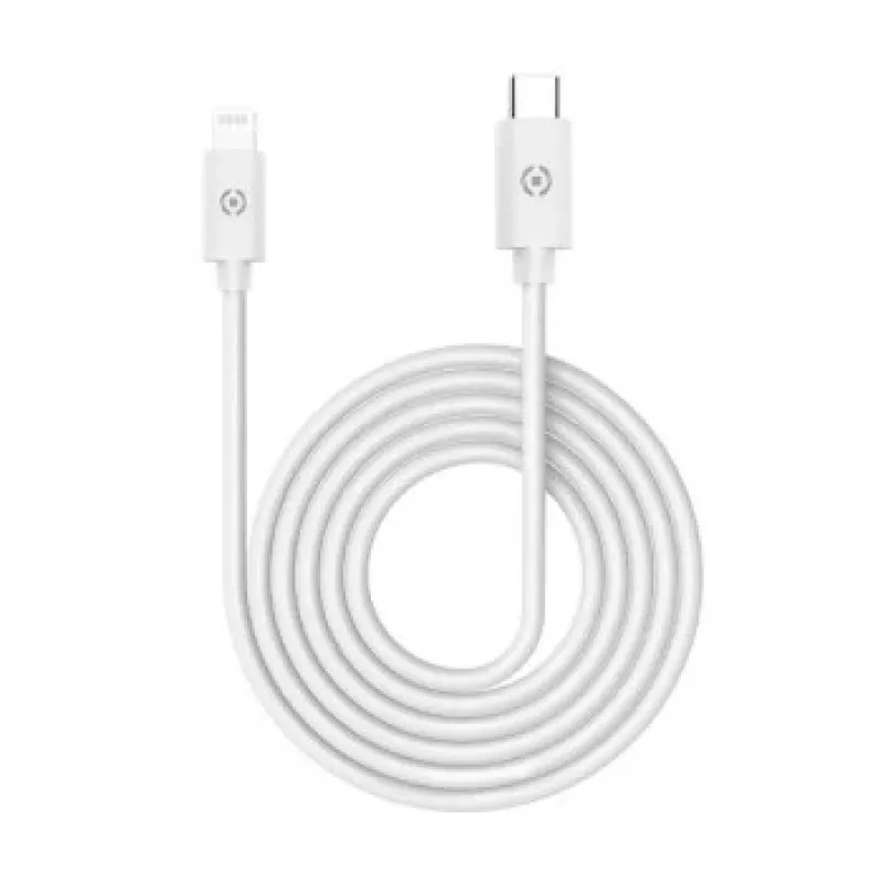 Cabo CELLY Lightning para USB-C 60W - 1,2m branco certificado MFi