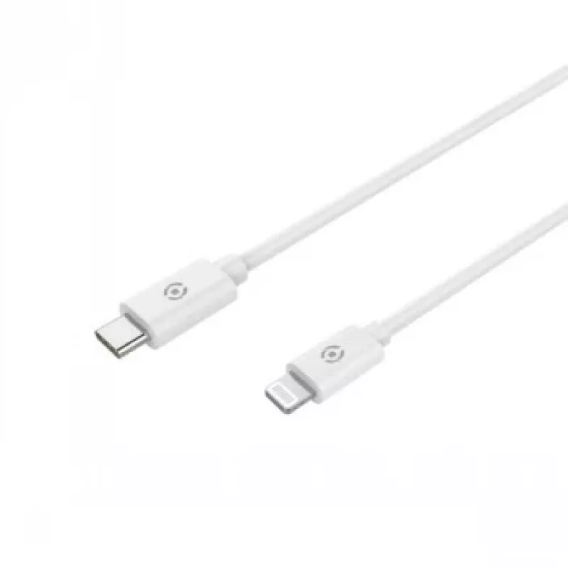 Cabo CELLY Lightning para USB-C 60W - 1,2m branco certificado MFi