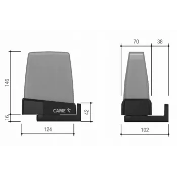 CAME KRX Suporte de montagem (806LA-0040) - Suporte de parede para luz intermitente