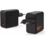 UAG SRGE Carregador 100W GaN de Parede com 2x USB-C e 1x USB-A, Ficha EU/UK/US (Preto)