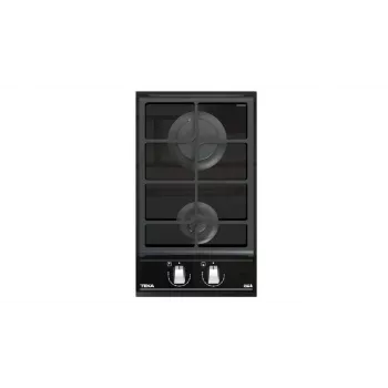 TEKA GAS HOB GZC 32300 XBC BK (E4) - Placa de gás de encastrar com 2 queimadores e grelhas de ferro fundido, preta
