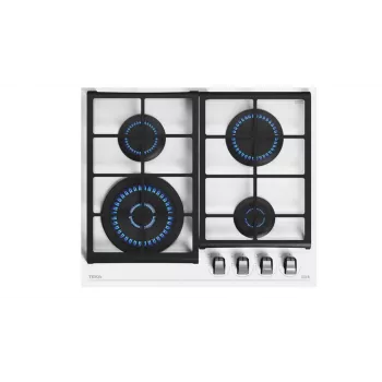 TEKA GZC 64320 XBC WH Placa de gás - vidro temperado branco, 4 queimadores com queimador wok
