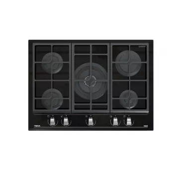 TEKA GZC 75330 XBC BK Placa de gás 5 queimadores preta vidro temperado