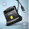 Leitor de cartão inteligente AXAGON CRE-SM4NC USB-C com suporte - preto