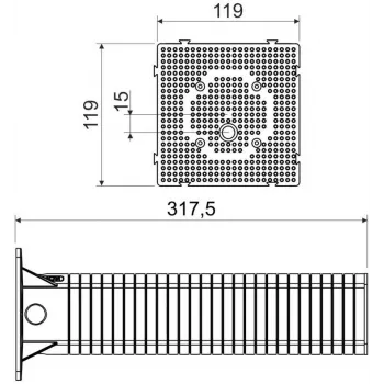 Placa de montagem KOPOS MDZ-300_KB para sistemas de isolamento térmico pelo exterior 300x300 mm cinzento
