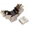Tomada Keystone RJ45 Cat.6A STP Solarix sem ferramentas preta SXKJ-10G-STP-BK-SA