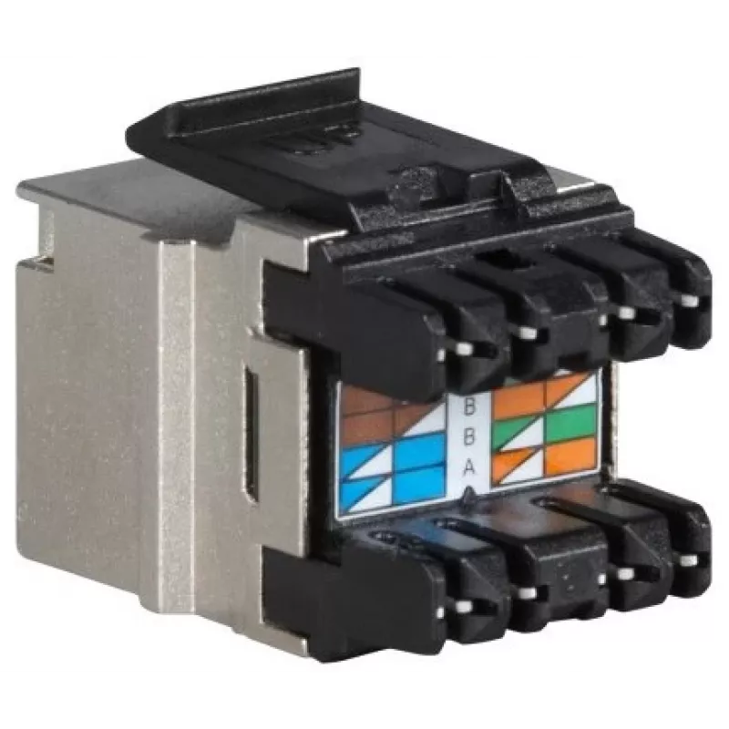 Módulo Keystone RJ45 Cat.6 STP FTP Solarix sem ferramentas prateado