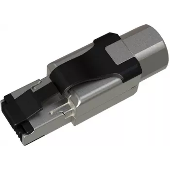 Conector RJ45 Industrial Cat.6A STP Solarix sem ferramentas, 1 unid., preto/prateado