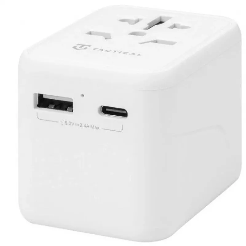 Adaptador de viagem Tactical PTP 12W branco