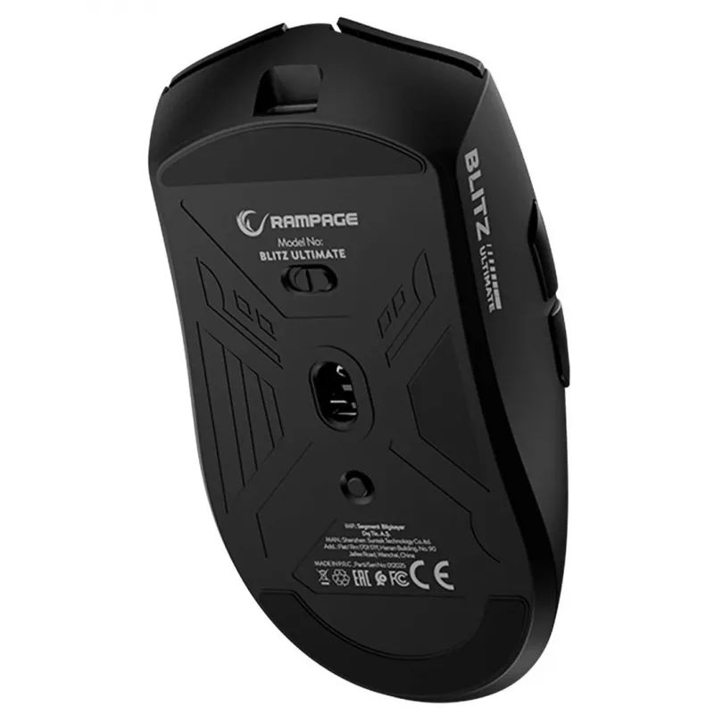 Rato gaming ótico sem fios Rampage Blitz Ultimate 30000 DPI PAW3950 Tri-Mode 8K preto