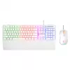 Conjunto de teclado e rato com fios Rampage Fortuna branco