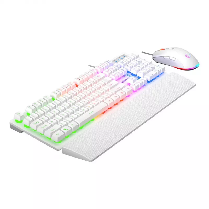 Conjunto de teclado e rato com fios Rampage Fortuna branco