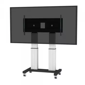 Suporte de chão móvel motorizado NEOMOUNTS NEWSTAR para ecrãs de 70-120 polegadas, VESA 300x200 a 1200x600, prateado