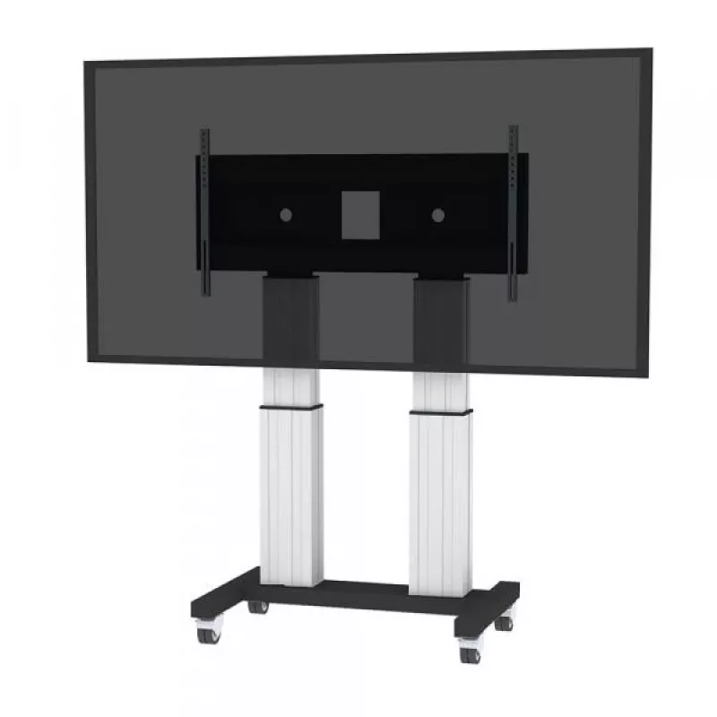Suporte de chão móvel motorizado NEOMOUNTS NEWSTAR para ecrãs de 70-120 polegadas, VESA 300x200 a 1200x600, prateado