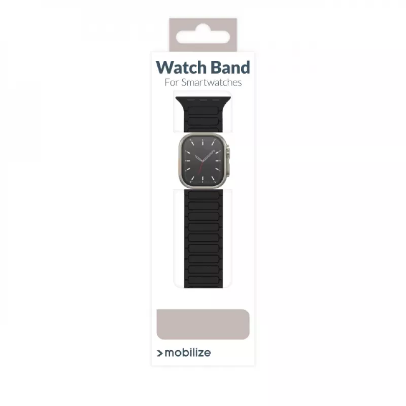 Pulseira de silicone Mobilize - Magnética - para Apple 38/40/41mm - preto