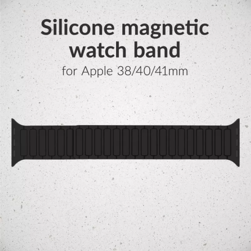Pulseira de silicone Mobilize - Magnética - para Apple 38/40/41mm - preto