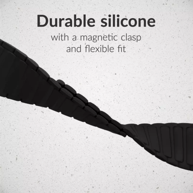 Pulseira de silicone Mobilize - Magnética - para Apple 42/44/45/49mm - preto