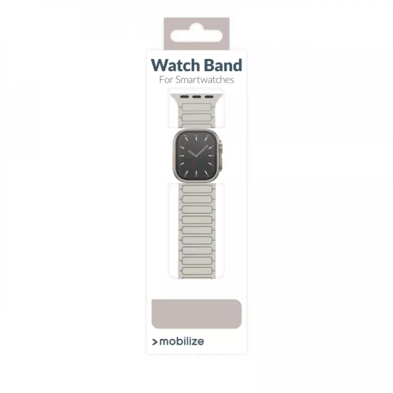 Pulseira de silicone Mobilize - Magnética - para Apple 38/40/41 mm - Starlight