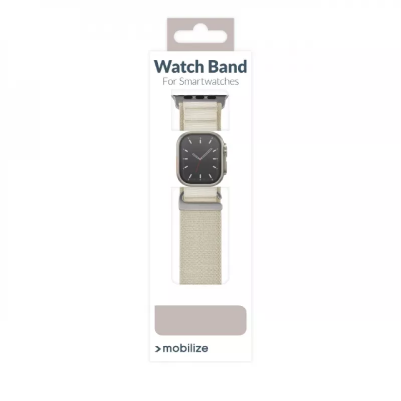Pulseira de nylon Mobilize - Alpine - conector de titânio - para Apple 38/40/41mm - Starlight