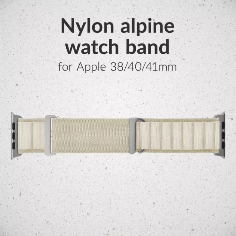 Pulseira de nylon Mobilize - Alpine - conector de titânio - para Apple 38/40/41mm - Starlight