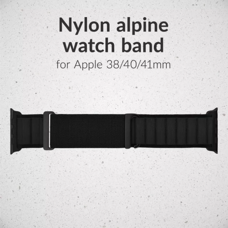 Mobilize Bracelete de Nylon para Relógio - Alpine - Conector Preto - para Apple 38/40/41mm - Preto