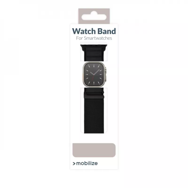 Mobilize Bracelete de Nylon para Relógio - Alpine - Conector Preto - para Apple 38/40/41mm - Preto