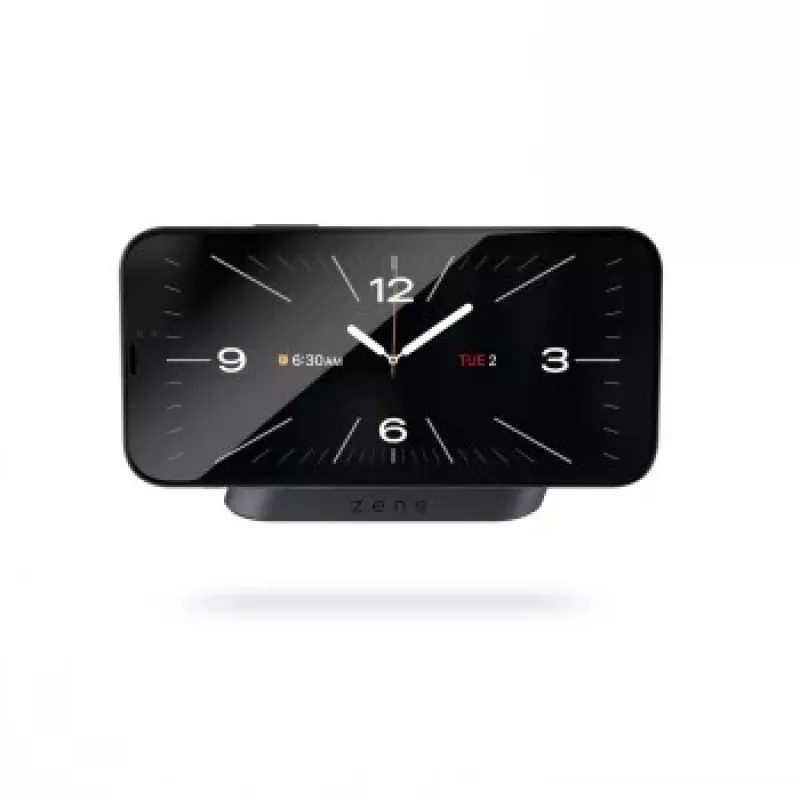 ZENS Carregador Magnético de Mesa de Cabeceira - Suporte de Carregamento Sem Fios 20W para iPhone e AirPods (Preto)