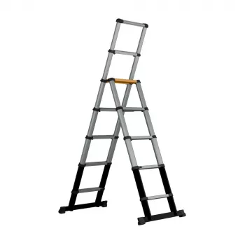 Batavia 7065240 Escada Telescópica 205 cm, Carga 150 kg, Alumínio Anodizado, Prateado/Preto