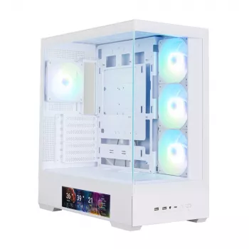 Zalman P40 DS Caixa de PC Mid-Tower Branca com 4x Ventoinhas ARGB de 140mm, Painel de Vidro Temperado, Painel Frontal em Malha, Branco