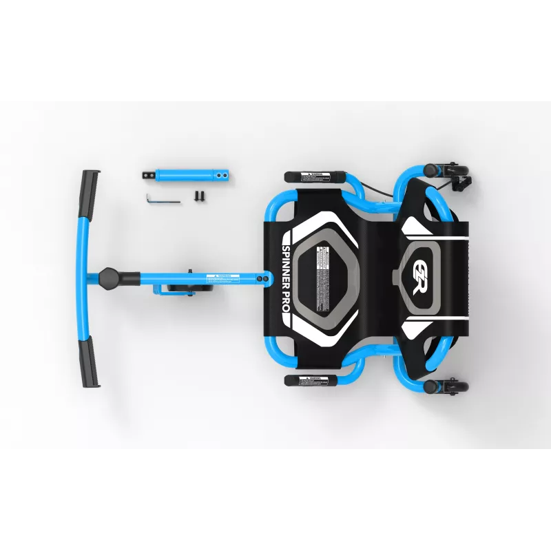 EzyRoller Spinner Pro X Kart a pedais com rotação de 360°, azul, 10+ anos