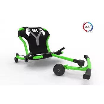 EzyRoller Spinner Pro X Verde Kart a pedais com rotação de 360° para crianças a partir dos 10 anos