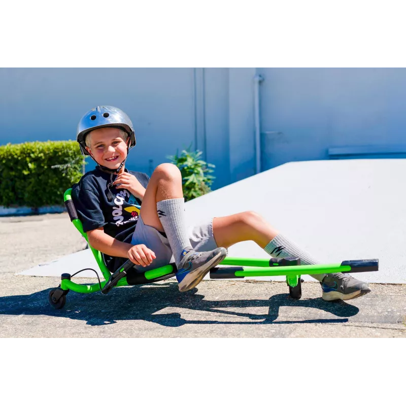 EzyRoller Spinner Pro X Verde Kart a pedais com rotação de 360° para crianças a partir dos 10 anos
