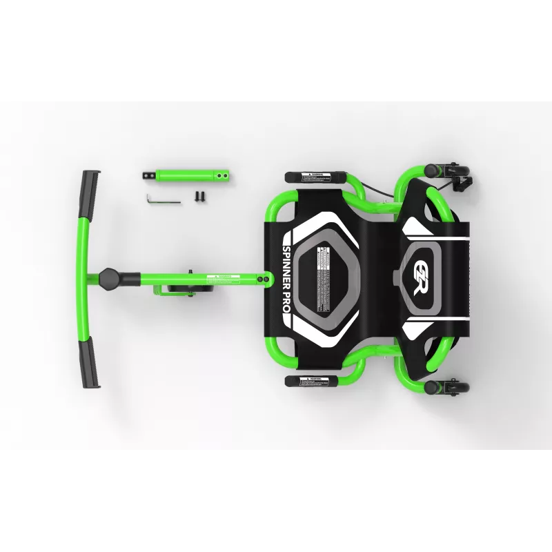 EzyRoller Spinner Pro X Verde Kart a pedais com rotação de 360° para crianças a partir dos 10 anos